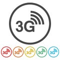3G icons set Royalty Free Stock Photo