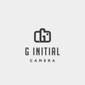 g initial photography logo template vector design Royalty Free Stock Photo