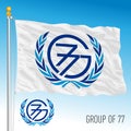 G77 international summit, waving flag with the symbol of the organization