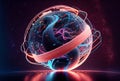 5G internet and big data flying around planet connecting business illustration made with generative AI