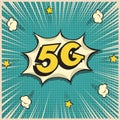 5G Internet connection retro illustration Royalty Free Stock Photo