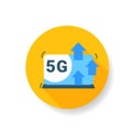 5g internet data throughput flat icon. Color Royalty Free Stock Photo