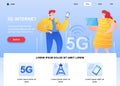 5g Internet flat landing page design