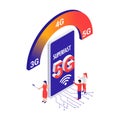 5G Internet Isometric Concept