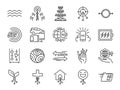 5G internet line icon set. Included icons as IOT, internet of things, bandwidth, signal, devices and more. Royalty Free Stock Photo