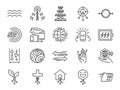 5G internet line icon set. Included icons as IOT, internet of things, bandwidth, signal, devices and more.