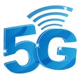 5G internet network vector logo. Isolated icon for 5 G mobile net or wireless high speed connection