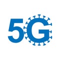 5g internet spreading coronavirus vector icon. news fake. technology symbol illustration on white background isolated. crash