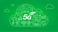 5G IOT Internet of Things Smart Home Vector Quality Design with Icons Royalty Free Stock Photo