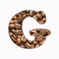 G, letter of the alphabet - coffee beans background
