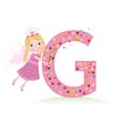 G letter with a cute fairy tale Royalty Free Stock Photo