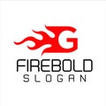 G Letter Flame Logo Design. Fire Logo Lettering Concept Vector