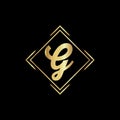 G letter logo design golden color. Letter G with golden color in black background