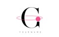 G Letter Logo Design with a Round Pink Eclipse