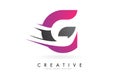 G Letter Logo with Pink and Grey Colorblock Design and Creative Cut Royalty Free Stock Photo