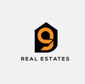 G letter real estates logo. House vector logo