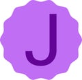 Purple Letter J Vector Design Isolated on White Background Royalty Free Stock Photo