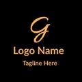 G Letter Shiny Golden Logo.