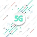 5G logo in abstrect technology modern background