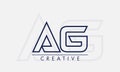 A G logo concept, initial AG vector illustration