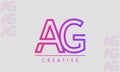 A G logo concept, initial AG vector illustration