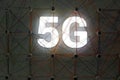 5G logo sign at MWC19