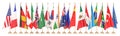 G20 meeting concept, row from flags of all members G20. 3D rendering Royalty Free Stock Photo