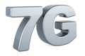 7G metallic logotype, 3D rendering