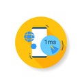 5g millisecond latency flat icon. Color Royalty Free Stock Photo