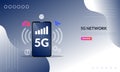 5G mobile network concept, broadband telecommunication wireless internet, Global network high speed innovation connection data