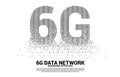 6G mobile networking from small square pixel. Royalty Free Stock Photo
