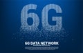 6G mobile networking from small square pixel. Royalty Free Stock Photo