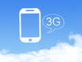 3G mobile phone cloud shape