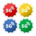 5g mode technology icon button