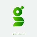 G monogram. G abstract logo. G letter consist of geometric shapes.