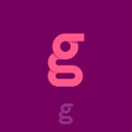 G monogram. Pink G letters initial. Typography design.