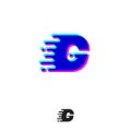 G monogram with stereo effect. G letter with movement and shift.