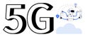 5G Network Advancements with AI Robot Managing Cloud Data and Connectivity Royalty Free Stock Photo