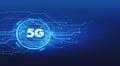 5G network blue background image