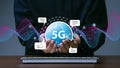 5G network concept, high-speed mobile Internet, new generation networks.5G communications technology Royalty Free Stock Photo