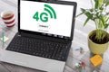 4g network concept on a laptop