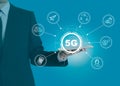 5g network, high-speed mobile Internet. Science, education, business and health concept