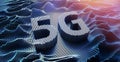 5G network icon in Matrix raster Royalty Free Stock Photo