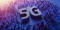 5G network icon in Matrix raster Royalty Free Stock Photo