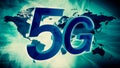 5G network illustration world map background Royalty Free Stock Photo