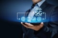 5G Network Internet Mobile Wireless Business concept Royalty Free Stock Photo