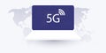 5G Network Label on the Screen of a Laptop Computer - High Speed, Broadband Mobile Telecommunication and Wireless Internet Design Royalty Free Stock Photo