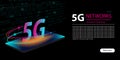 5G network new wireless internet wi-fi connection. Innovative generation of the high speed Internet broadband. Big data binary Royalty Free Stock Photo