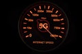 5G network speedometer in high speed