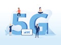 5g network technology vector illustration. Wireless mobile telecommunication service concept. Concept for marketing site